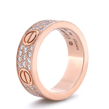 Load image into Gallery viewer, Cartier 18ct Rose Gold Love Classic Pavé Diamond Ring 0.70ct