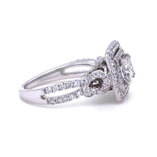 Load image into Gallery viewer, 18ct White Gold Princess Cut Diamond Halo Ring 1.85ct 6.3g