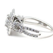 Load image into Gallery viewer, 18ct White Gold Princess Cut Diamond Halo Ring 1.85ct 6.3g