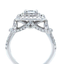 Load image into Gallery viewer, 18ct White Gold Princess Cut Diamond Halo Ring 1.85ct 6.3g