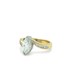 Load image into Gallery viewer, 18ct Yellow and White Gold Marquise Diamond Engagement Ring 1.21ct 5.09g