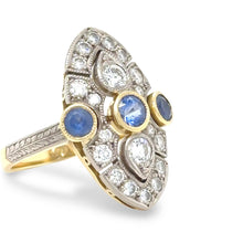 Load image into Gallery viewer, 18ct Yellow and White Gold Sapphire and Diamond Ring 1.64ct