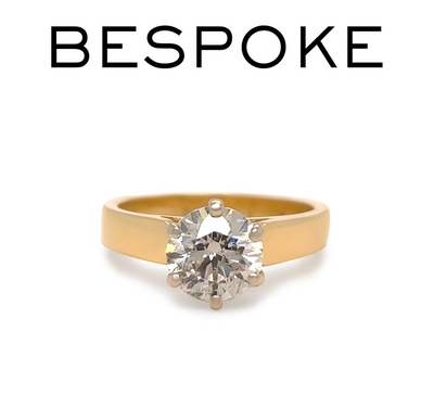 18ct Yellow and White Gold Round Brilliant Cut Diamond Solitaire Ring 2.04ct 5.95g