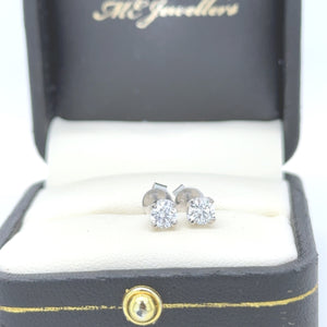 Bespoke 18ct White Gold Diamond Stud Earrings 0.46ct