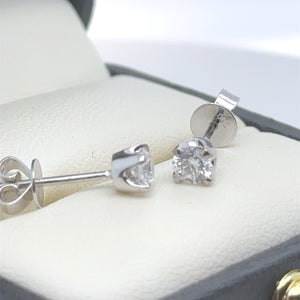 Bespoke 18ct White Gold Diamond Stud Earrings 0.46ct