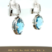 Load image into Gallery viewer, Bvlgari Parentesi Cocktail White Gold Blue Topaz and Diamond Earrings