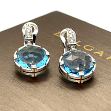 Load image into Gallery viewer, Bvlgari Parentesi Cocktail White Gold Blue Topaz and Diamond Earrings