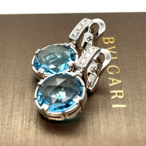 Bvlgari Parentesi Cocktail White Gold Blue Topaz and Diamond Earrings