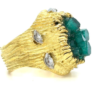 Ilias Lalaounis Vintage Emerald & Diamond Ring