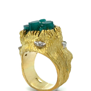 Ilias Lalaounis Vintage Emerald & Diamond Ring