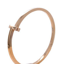 Load image into Gallery viewer, Tiffany &amp; Co T T1 Hinged Bangle in Rose Gold