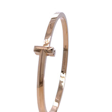 Load image into Gallery viewer, Tiffany &amp; Co T T1 Hinged Bangle in Rose Gold