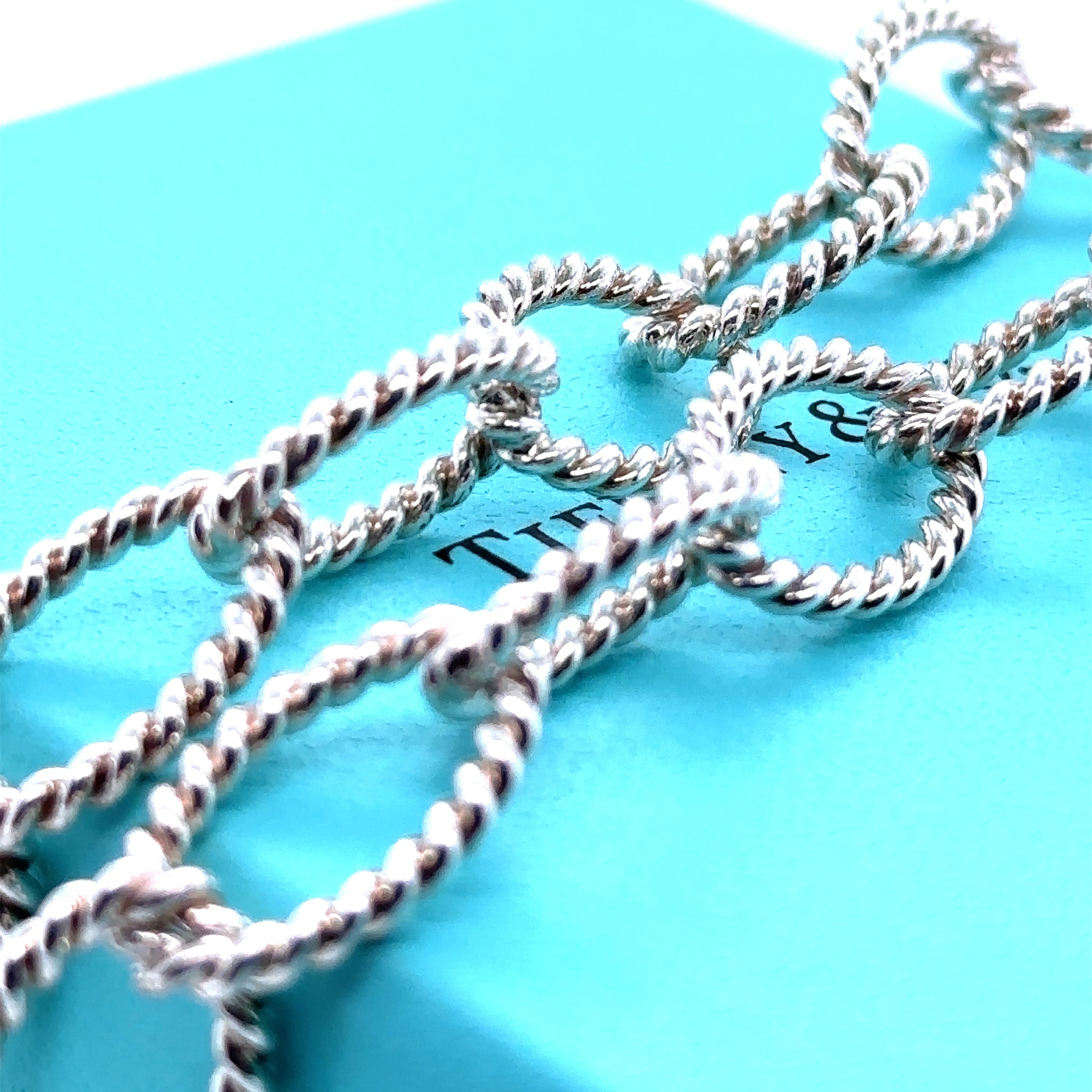 Tiffany and Co Twist Rope Oval Link Necklace RARE