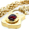 Bespoke Cabochon Garnet Padlock Clasp Necklace