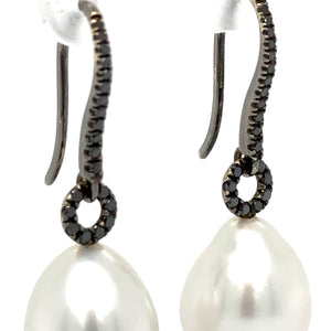 Bespoke Autore South Sea Pearls & Diamond Earrings 0.31ct