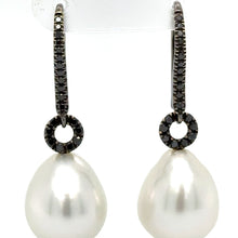 Load image into Gallery viewer, Bespoke Autore South Sea Pearls &amp; Diamond Earrings 0.31ct