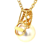 Load image into Gallery viewer, Bespoke Pearl &amp; Diamond Pendant and Chain 0.24ct