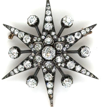 Load image into Gallery viewer, Bespoke Victorian Diamond Starburst Pendant/Brooch 8.70ct