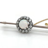 Bespoke Opal And Diamond Round Cluster Bar Brooch 1.84ct