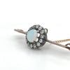 Bespoke Opal And Diamond Round Cluster Bar Brooch 1.84ct