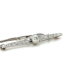 Load image into Gallery viewer, Bespoke Old Cut Diamond Bar Brooch 0.95ct