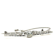 Load image into Gallery viewer, Bespoke Old Cut Diamond Bar Brooch 0.95ct