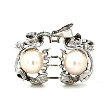 Load image into Gallery viewer, Bespoke Pearl &amp; Diamond Brooch 0.45ct