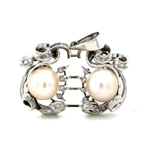 Bespoke Pearl & Diamond Brooch 0.45ct