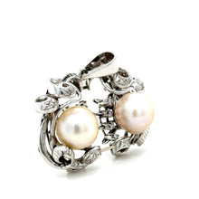 Load image into Gallery viewer, Bespoke Pearl &amp; Diamond Brooch 0.45ct