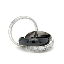 Load image into Gallery viewer, Cartier Trinity Diamond Platinum White Gold Ceramic Band Ring 1.54ct