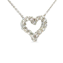Load image into Gallery viewer, Tiffany &amp; Co Platinum Diamond Heart Pendant Necklace 0.62ct