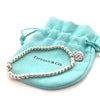 Tiffany and Co Sterling Silver Blue Heart Tag Bead Bracelet