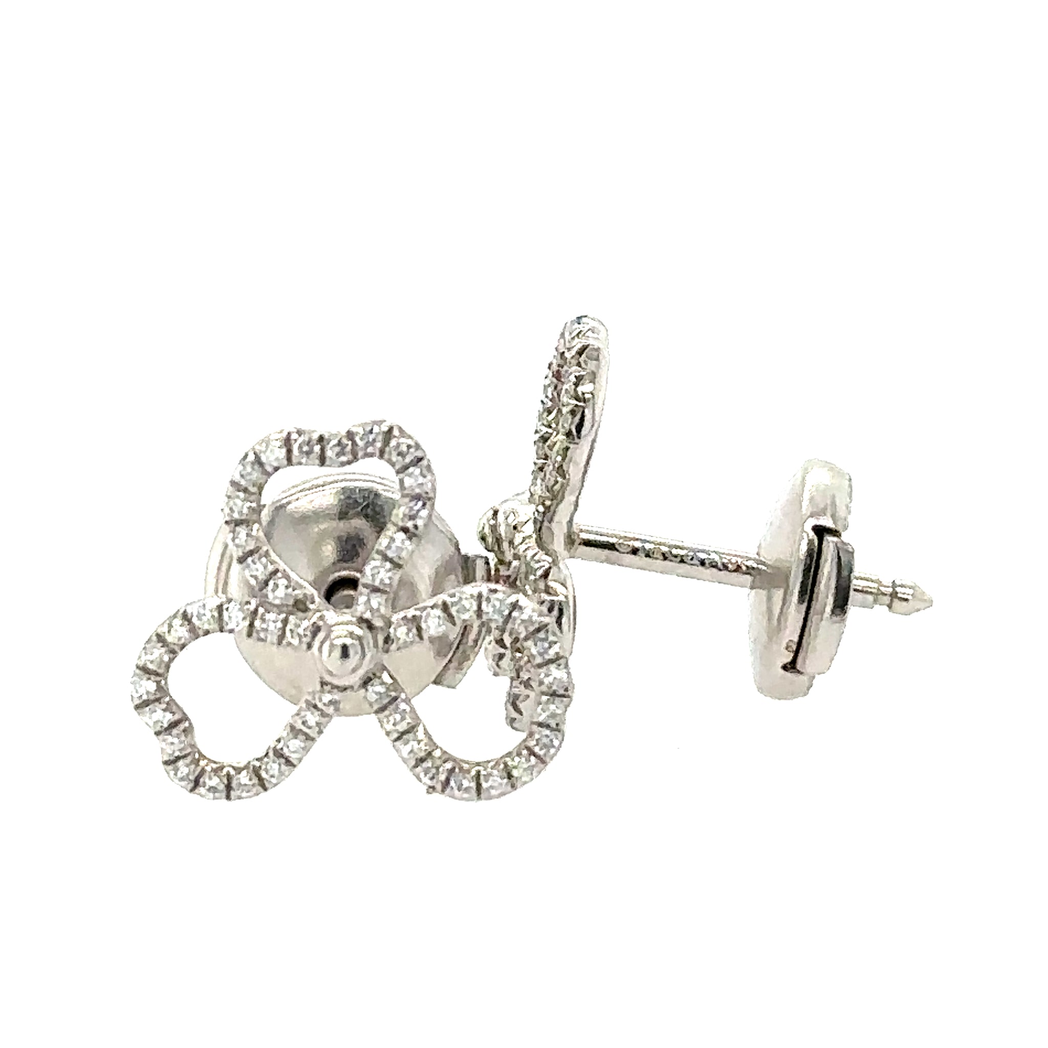 Tiffany Co Diamond Paper Flower Open Flower Earrings 0.12ct