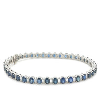 Load image into Gallery viewer, 18ct White Gold Sapphire and Diamond Tennis Bracelet 8.5ct 14.38g