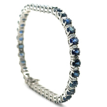 Load image into Gallery viewer, 18ct White Gold Sapphire and Diamond Tennis Bracelet 8.5ct 14.38g