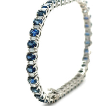 Load image into Gallery viewer, 18ct White Gold Sapphire and Diamond Tennis Bracelet 8.5ct 14.38g