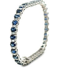 Load image into Gallery viewer, 18ct White Gold Sapphire and Diamond Tennis Bracelet 8.5ct 14.38g