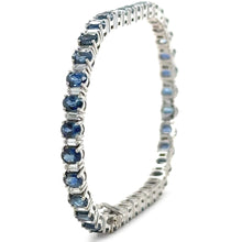 Load image into Gallery viewer, 18ct White Gold Sapphire and Diamond Tennis Bracelet 8.5ct 14.38g