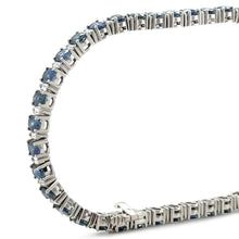 Load image into Gallery viewer, 18ct White Gold Sapphire and Diamond Tennis Bracelet 8.5ct 14.38g