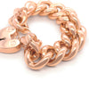 9ct Yellow Gold Curb Bracelet with Heart Padlock 98.27g