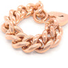 9ct Yellow Gold Curb Bracelet with Heart Padlock 98.27g