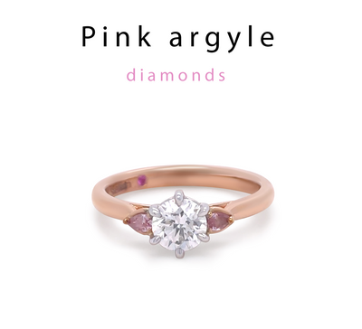 Pink argyle diamond 18ct White & Rose Gold Trilogy Ring 0.79ct