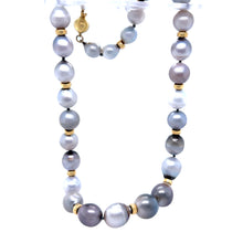 Load image into Gallery viewer, 18ct Yellow Gold Strand of Baroque Cultured Pearls with Spacer Beads - 85g