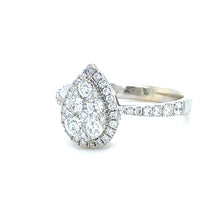 Load image into Gallery viewer, Bespoke 18ct White Gold Pear Diamond Shaped Ring 0.66ct
