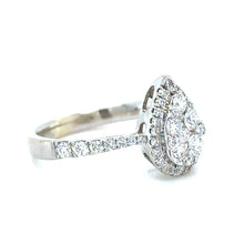 Load image into Gallery viewer, Bespoke 18ct White Gold Pear Diamond Shaped Ring 0.66ct