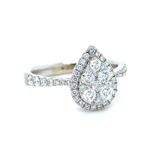 Load image into Gallery viewer, Bespoke 18ct White Gold Pear Diamond Shaped Ring 0.66ct