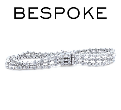 18ct White Gold Three-Row Diamond Bracelet 3.40ct 21.85g