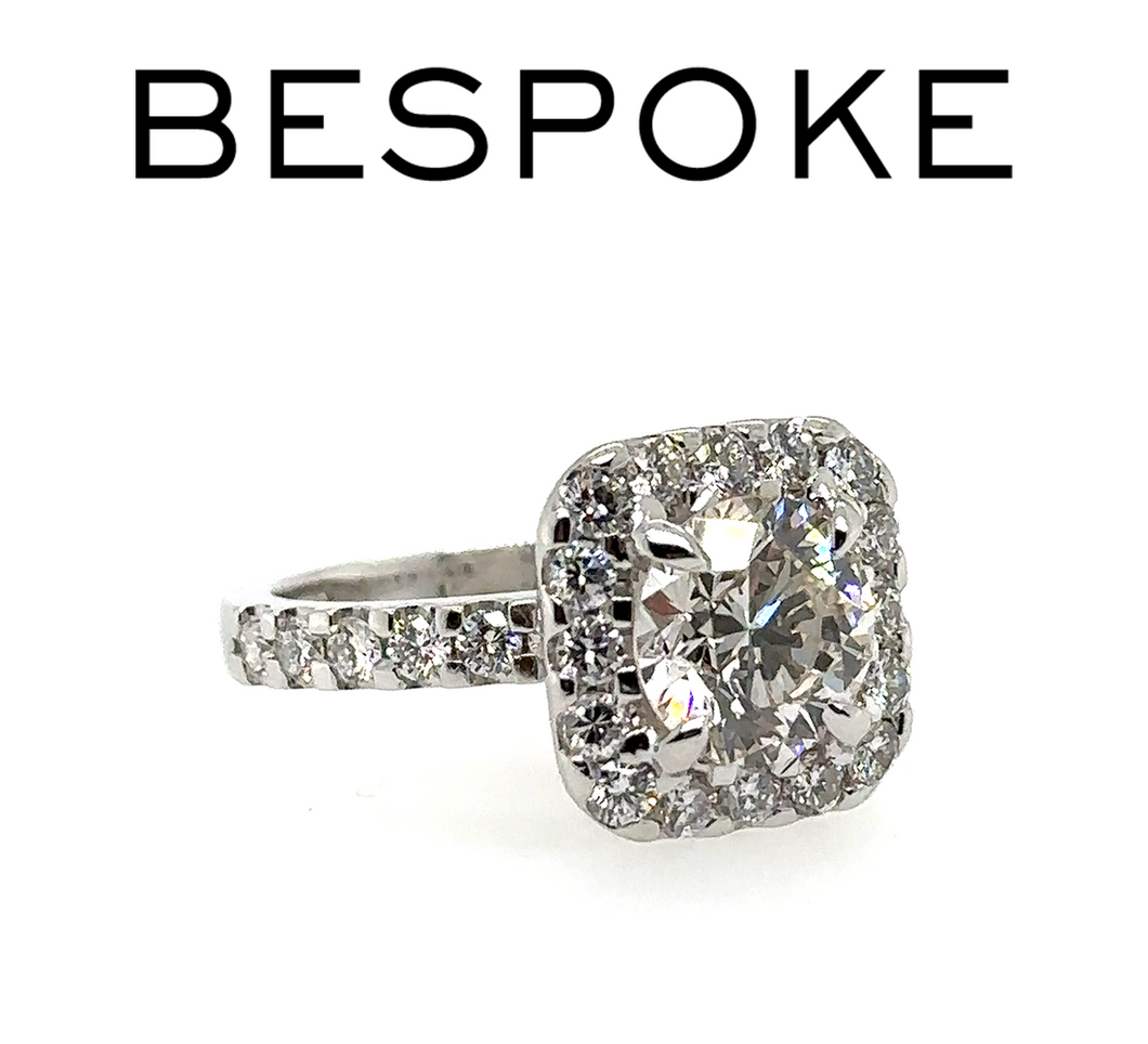 Bespoke Diamond Square Cluster Ring 2.84ct