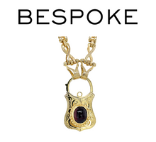 Load image into Gallery viewer, Bespoke Cabochon Garnet Padlock Clasp Necklace