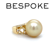 Load image into Gallery viewer, Bespoke Pearl &amp; Diamond Ring 0.16ct